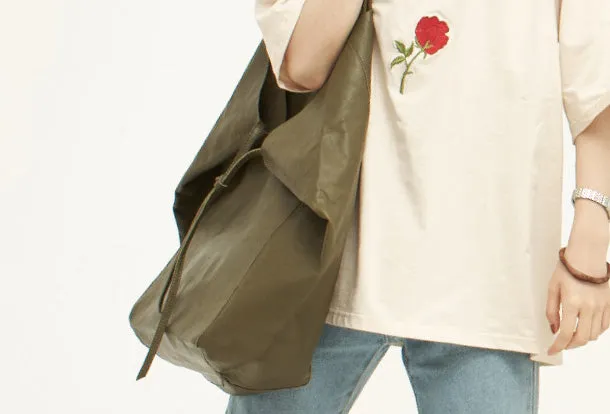 Handmade Genuine Leather Handbag Large Tote Bag Shopper Bag Shoulder Bag Purse For Women