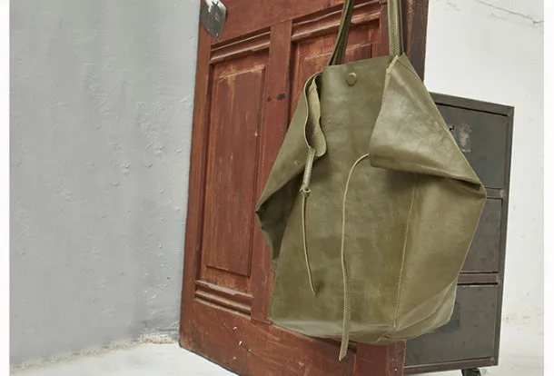 Handmade Genuine Leather Handbag Large Tote Bag Shopper Bag Shoulder Bag Purse For Women