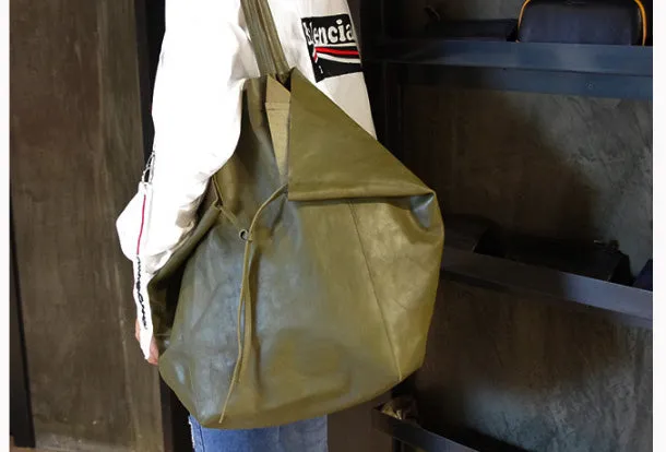 Handmade Genuine Leather Handbag Large Tote Bag Shopper Bag Shoulder Bag Purse For Women