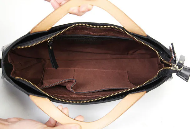 Handmade handbag black purse leather crossbody bag shoulder bag women