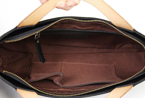 Handmade handbag black purse leather crossbody bag shoulder bag women
