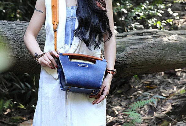 Handmade handbag purse leather crossbody bag purse shoulder bag for women