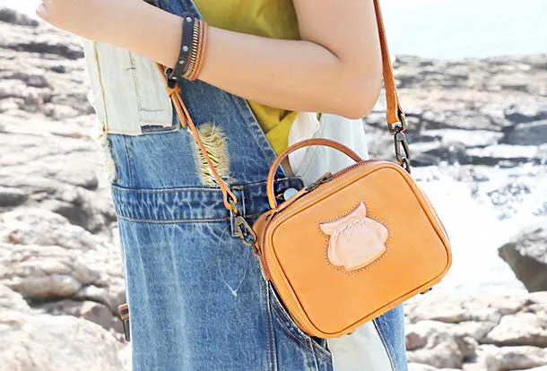 Handmade handbag purse leather crossbody bag purse shoulder bag for women