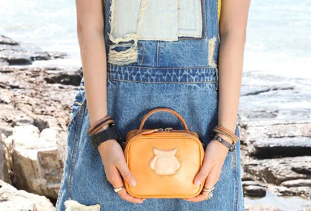 Handmade handbag purse leather crossbody bag purse shoulder bag for women