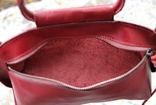 Handmade handbag purse leather crossbody bag purse shoulder bag for women