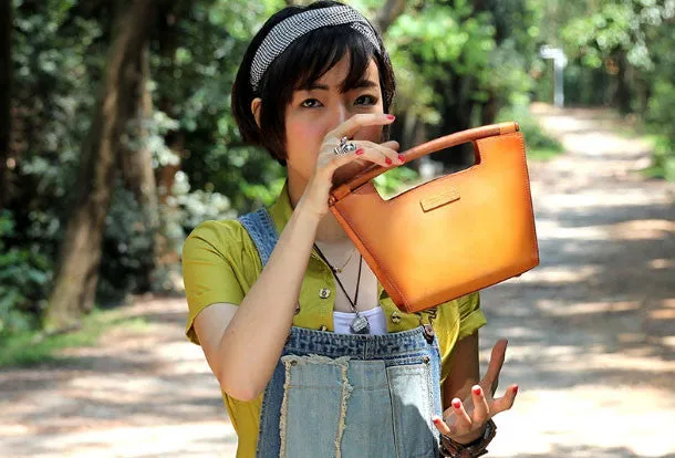 Handmade handbag purse leather crossbody bag purse shoulder bag for women