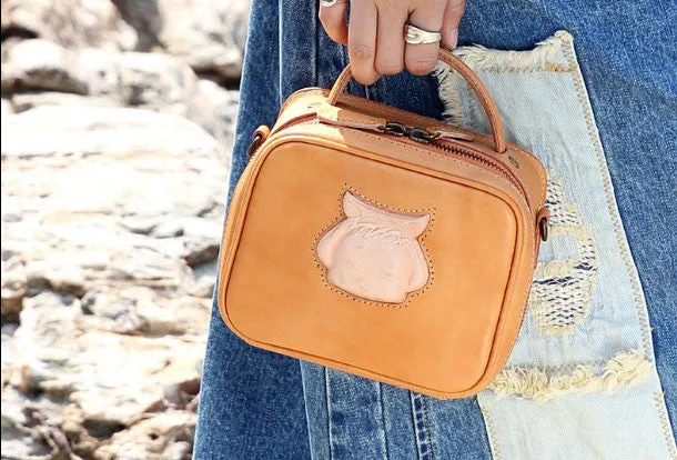 Handmade handbag purse leather crossbody bag purse shoulder bag for women