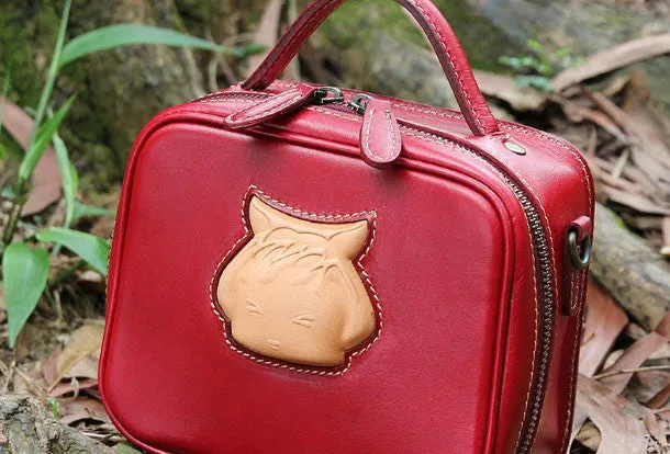 Handmade handbag purse leather crossbody bag purse shoulder bag for women
