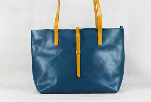Handmade Leather bag tote shoulder bag black for women leather tote bag