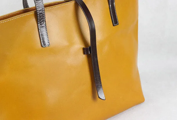 Handmade Leather bag tote shoulder bag black for women leather tote bag