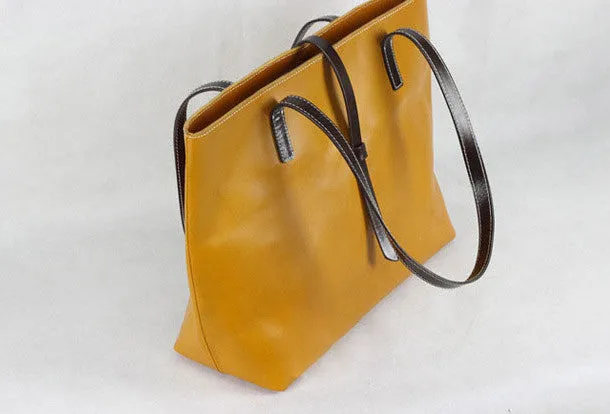 Handmade Leather bag tote shoulder bag black for women leather tote bag