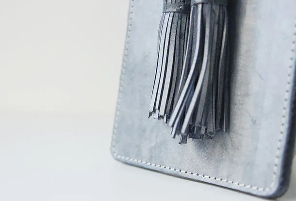 Handmade leather gray purse phone bag shoulder bag cossbody bag purse women