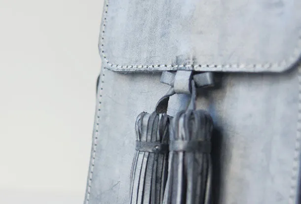 Handmade leather gray purse phone bag shoulder bag cossbody bag purse women
