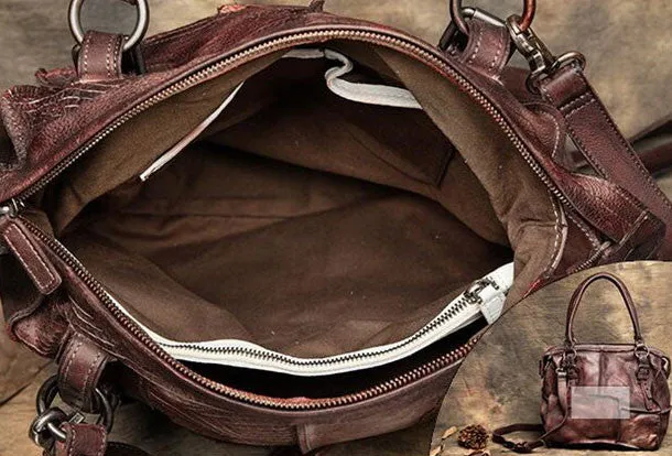 Handmade Leather handbag purse shoulder bag for women leather