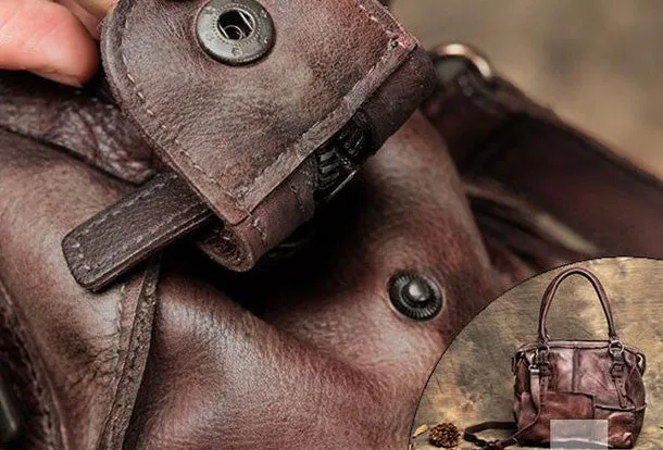 Handmade Leather handbag purse shoulder bag for women leather
