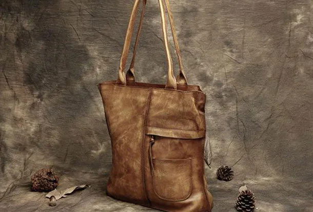 Handmade Leather handbag tote purse shoulder bag for women leather shopper bag