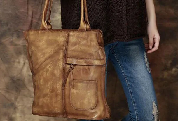 Handmade Leather handbag tote purse shoulder bag for women leather shopper bag