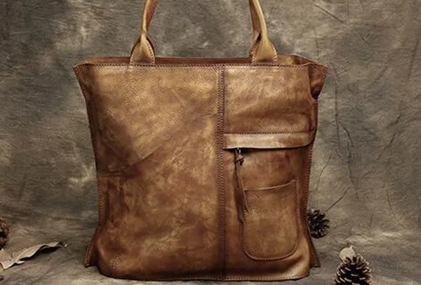 Handmade Leather handbag tote purse shoulder bag for women leather shopper bag