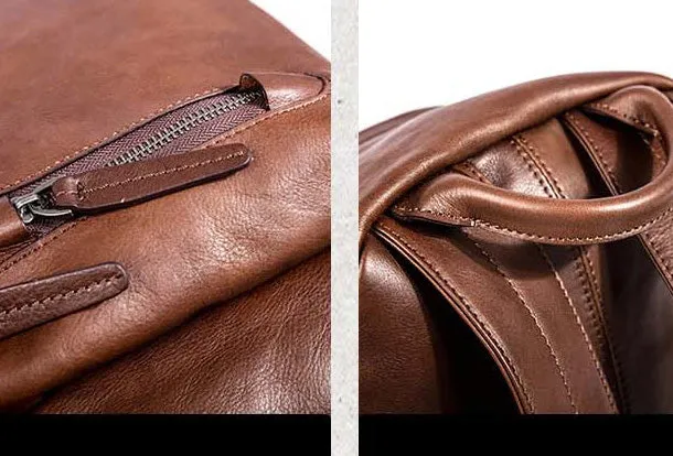 Handmade Leather Large Travel Bag Backpack Bag Shoulder Bag Laptop Women Leather Purse