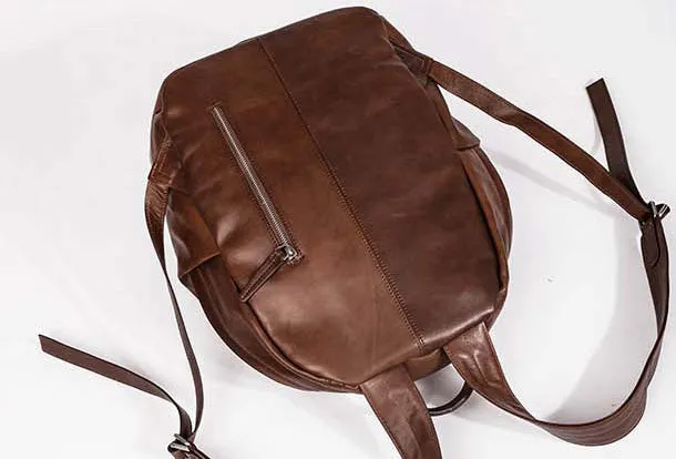 Handmade Leather Large Travel Bag Backpack Bag Shoulder Bag Laptop Women Leather Purse