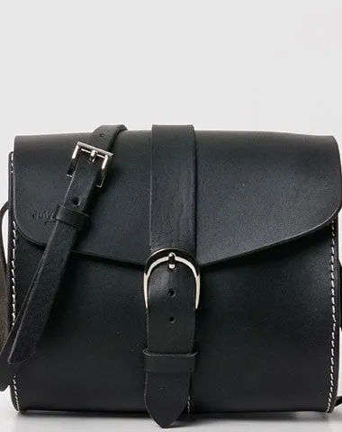 Handmade Leather purse crossbody bag black for women leather shoulder bag