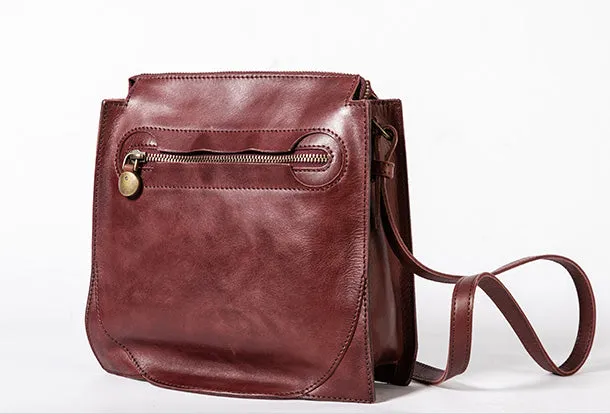 Handmade Leather Purse Messenger Bag Crossbody Bag Shoulder Bag Purse For Women