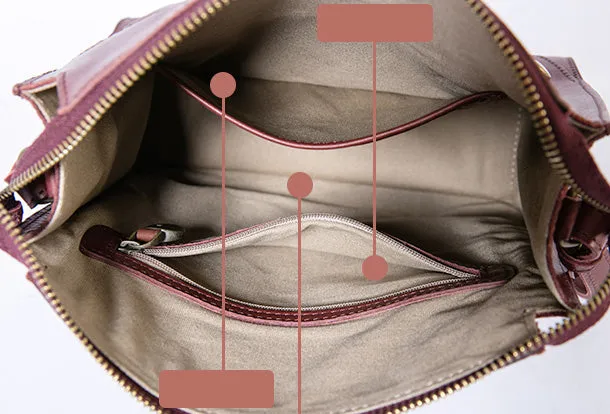Handmade Leather Purse Messenger Bag Crossbody Bag Shoulder Bag Purse For Women