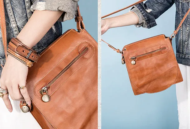 Handmade Leather Purse Messenger Bag Crossbody Bag Shoulder Bag Purse For Women