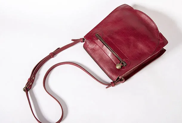 Handmade Leather Purse Messenger Bag Crossbody Bag Shoulder Bag Purse For Women