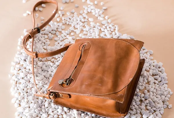 Handmade Leather Purse Messenger Bag Crossbody Bag Shoulder Bag Purse For Women