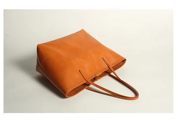 Handmade Leather Tote Purse Bucket Bag Handbag Shoulder Bag Large for Women Leather Shopper Bag