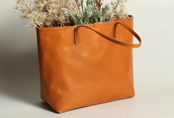 Handmade Leather Tote Purse Bucket Bag Handbag Shoulder Bag Large for Women Leather Shopper Bag