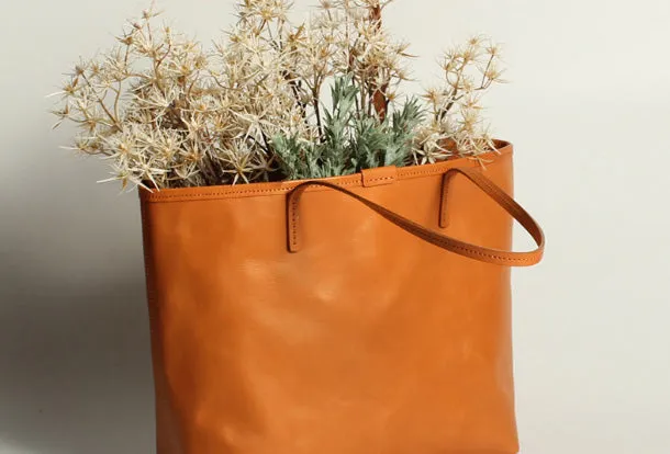 Handmade Leather Tote Purse Bucket Bag Handbag Shoulder Bag Large for Women Leather Shopper Bag