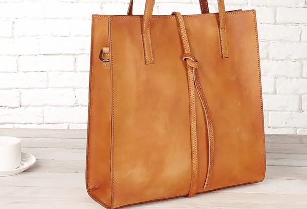 Handmade Leather Vintage Womens Tote Bag Purse Shoulder Bag for Women