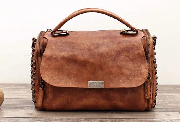 Handmade Leather womens handbag purse shoulder bag for women leather shopper bag