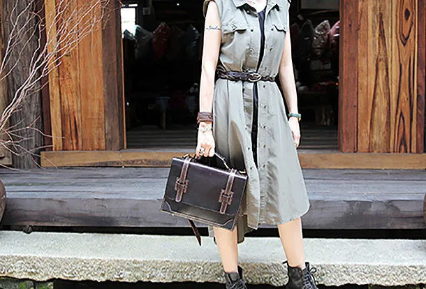 Handmade messenger bag coffee satchel purse leather crossbody bag shoulder bag women