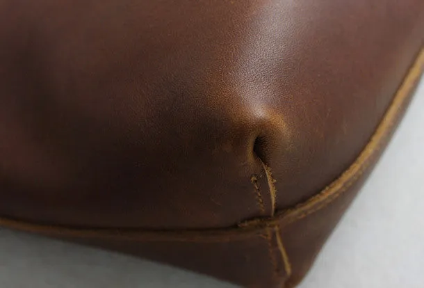 Handmade red brown leather tote bag vintage shoulder bag shopper bag women with inner