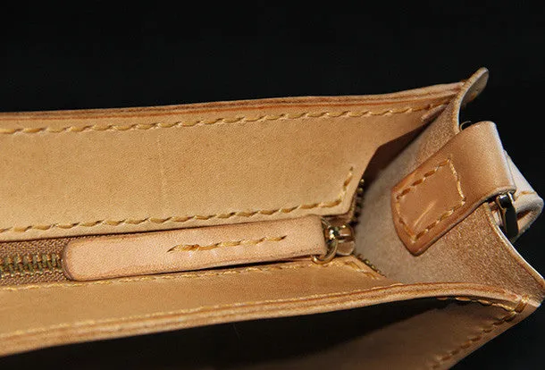 Handmade vintage leather large Satchel bag crossbody shoulder bag /handbag for women