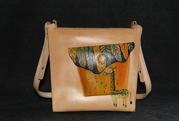 Handmade vintage leather large Satchel bag crossbody shoulder bag /handbag for women