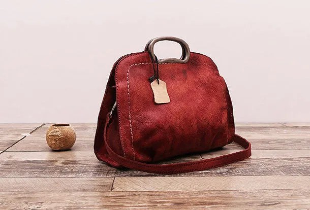 Handmade Vintage Leather Women Handbag Shoulder Bag Purse for Women