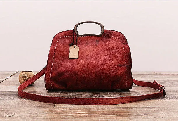 Handmade Vintage Leather Women Handbag Shoulder Bag Purse for Women