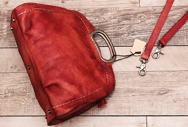 Handmade Vintage Leather Women Handbag Shoulder Bag Purse for Women