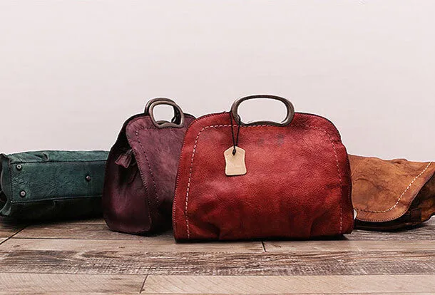 Handmade Vintage Leather Women Handbag Shoulder Bag Purse for Women