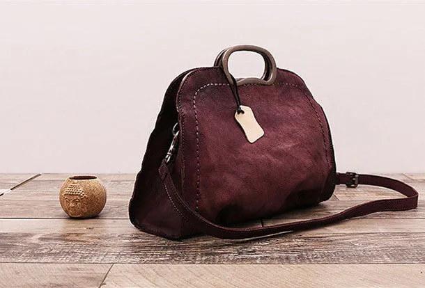 Handmade Vintage Leather Women Handbag Shoulder Bag Purse for Women