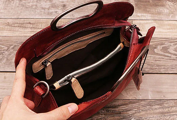 Handmade Vintage Leather Women Handbag Shoulder Bag Purse for Women
