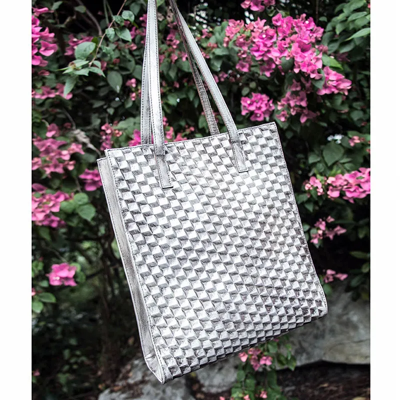 Handmade vintage womens leather tote bags shoulder bag for women