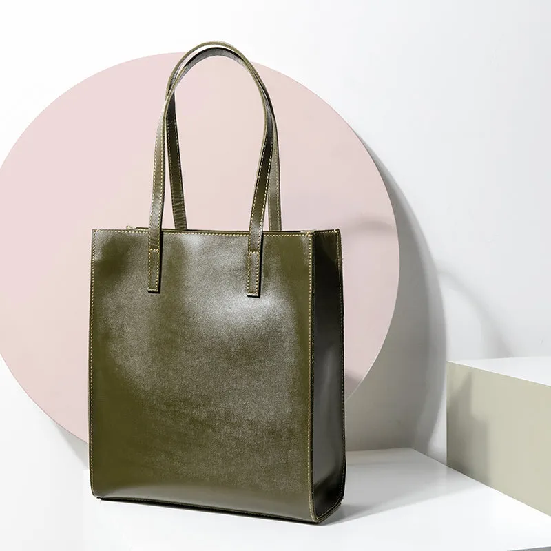 Handmade vintage womens leather tote bags shoulder bag for women