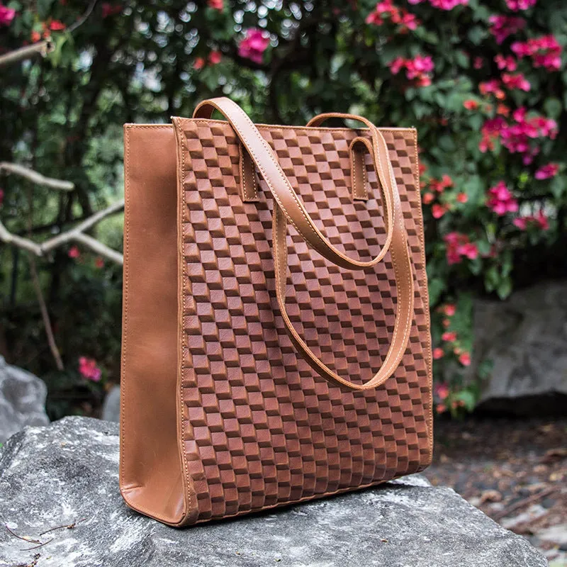 Handmade vintage womens leather tote bags shoulder bag for women