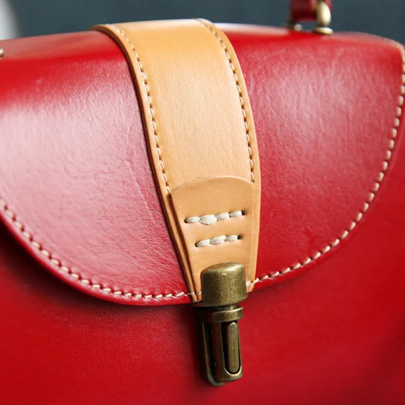 Handmade Women's Blue Leather Handbags Purse Vintage Small Handbag Shoulder Bag Purse