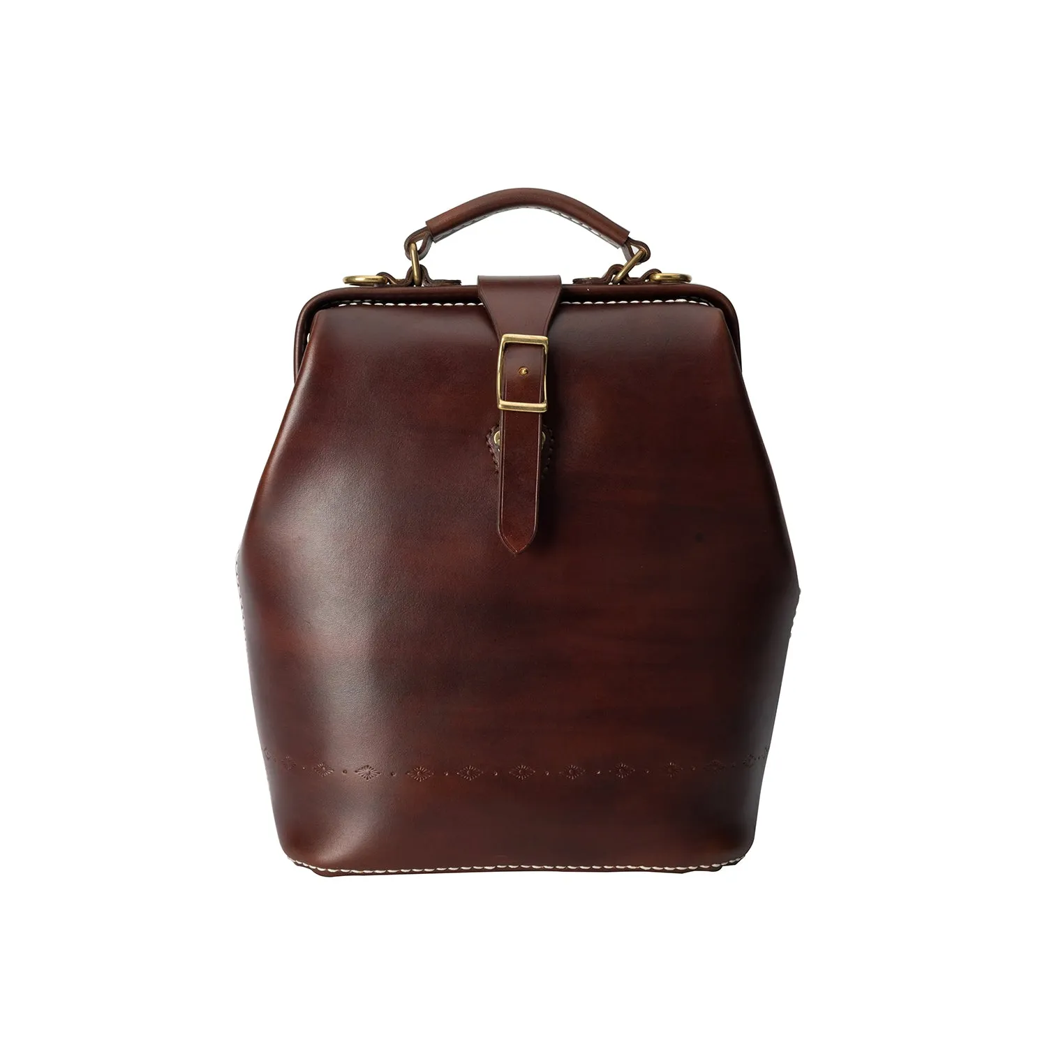 Handmade Womens Coffee Leather Doctor Backpack Purse Shoulder Doctor Handbag for Women